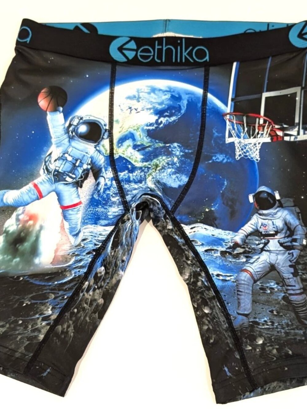 Ethika Mens Boxer Briefs Space Dunk Astronaut Earth Graphic Size M NWT